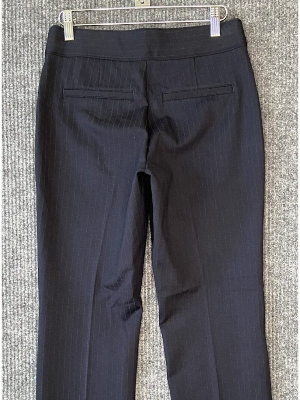 Spanx Perfect Pants Women's Medium Navy Pinstripe Ponte Slim-Straight Business - Picture 5 of 7